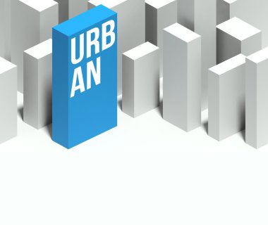3D kent kavramsal model ile kendine özgü gökdelen şehir