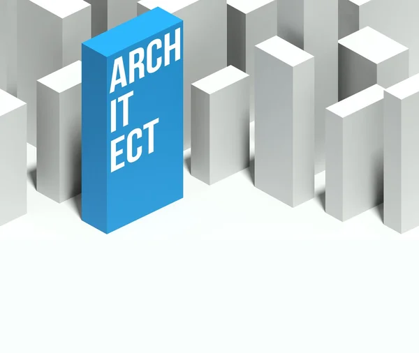 3d architect conceptual model of city with distinctive skyscraper — Stock Photo, Image