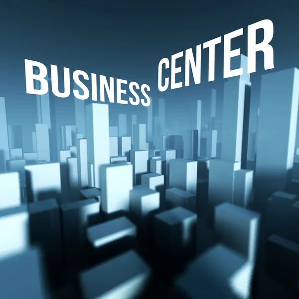 Business center nel modello 3d del centro città, concetto creativo architettonico — Foto Stock