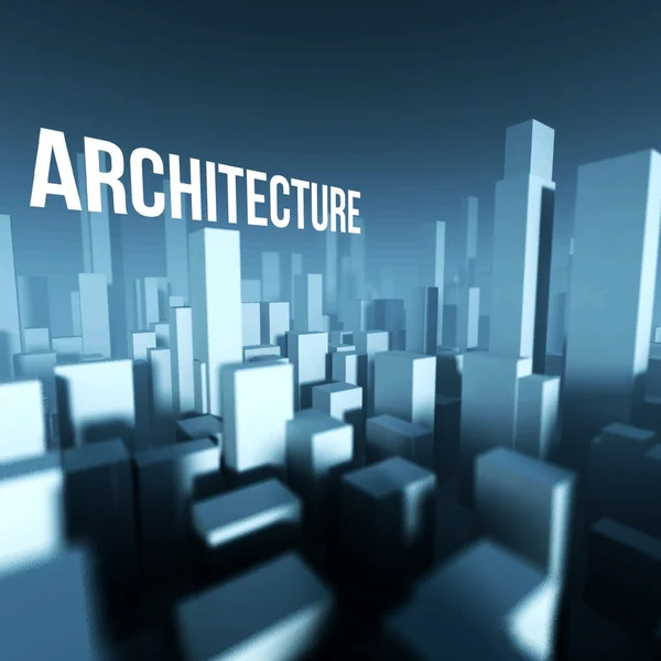 Architettura nel modello 3d del centro della città, concetto creativo architettonico — Foto Stock