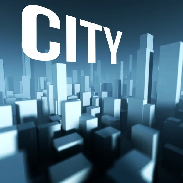 City-downtown, építészeti kreatív koncepció 3D-s modellje — Stock Fotó