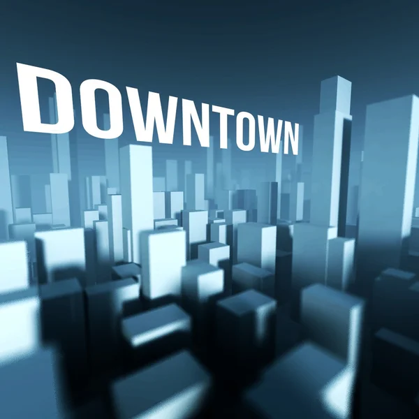 Downtown in 3d modello di città, concetto creativo architettonico — Foto Stock