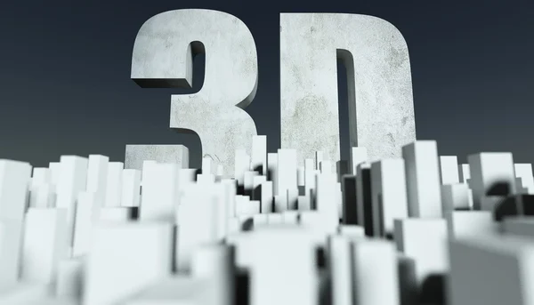 3D city koncepció, modell, az utca-és városrészlet — Stock Fotó