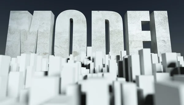 3D-model stad concept, miniatuur stadsgezicht — Stockfoto