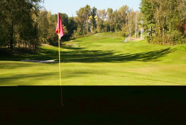 sonbahar golf sahası yatay görünüm yeşil alan