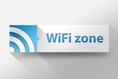 3D wifi Internet bölgesi düz tasarım, illüstrasyon