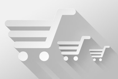 alışveriş sepeti ve satış widget ve simge 3d çizim düz tasarım