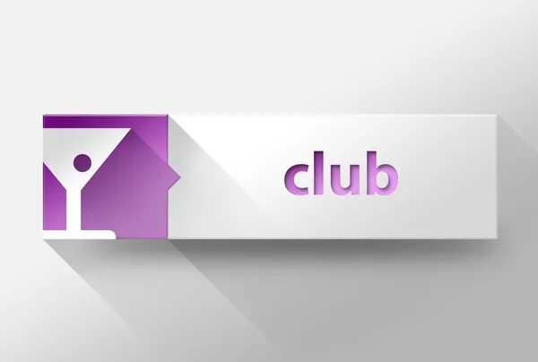 3d 俱乐部概念平面设计、 插图 — 图库照片
