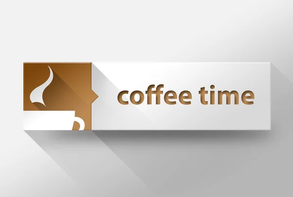3d 咖啡时间平面设计、 插图 — 图库照片