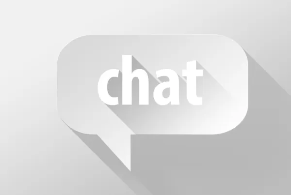 Chat in zeepbel toespraak widget en pictogram 3D-afbeelding plat ontwerp — Stockfoto