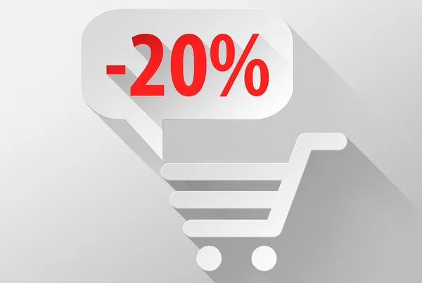 Shopping Vente widget et icône 3d illustration design plat — Photo