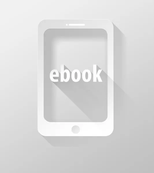 Smartphone of tablet e-pictogram en widget 3d boekillustratie plat ontwerp — Stockfoto