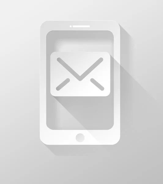 Smartphone oder Tablet mit E-Mail-Symbol und Widget 3D-Illustration flaches Design — Stockfoto