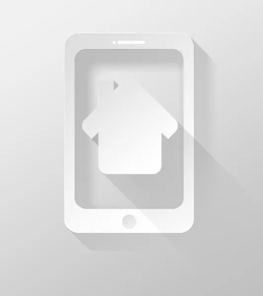 Smartphone ou Tablet com ícone Home e widget 3d ilustração design plano — Fotografia de Stock