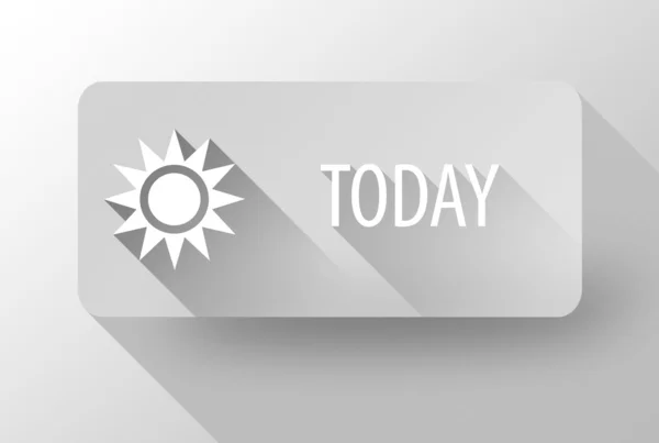 Hoy widget del tiempo soleado y diseño plano icono — Foto de Stock