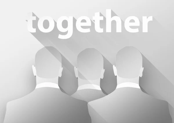 Together in business 3d illustration flat design — Stock Photo, Image