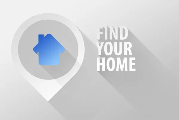 Find your home 3d illustration flat design — Stock Photo, Image