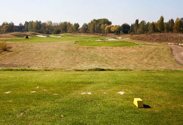 Otoño Campo de golf paisaje vista campo verde — Foto de Stock