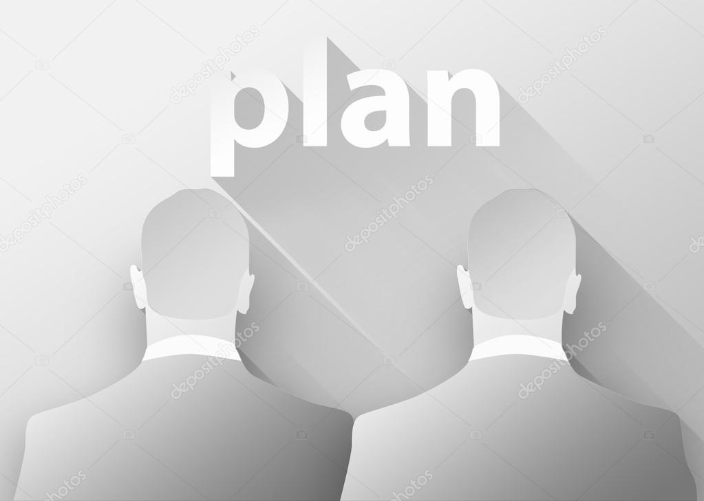 Plan in business 3d illustration flat design