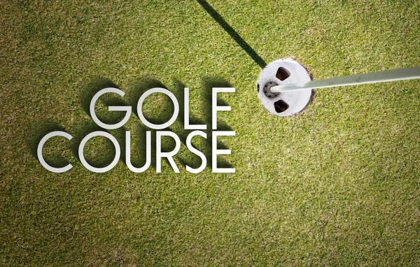 Golf course design background photography and typography — Stock Photo, Image