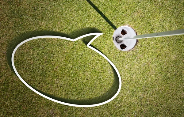 Pole golfowe putting green z mowy Bańka wzór tła — Zdjęcie stockowe