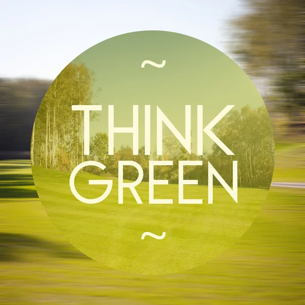 Think green poster illustration of natural life — Stock Photo, Image