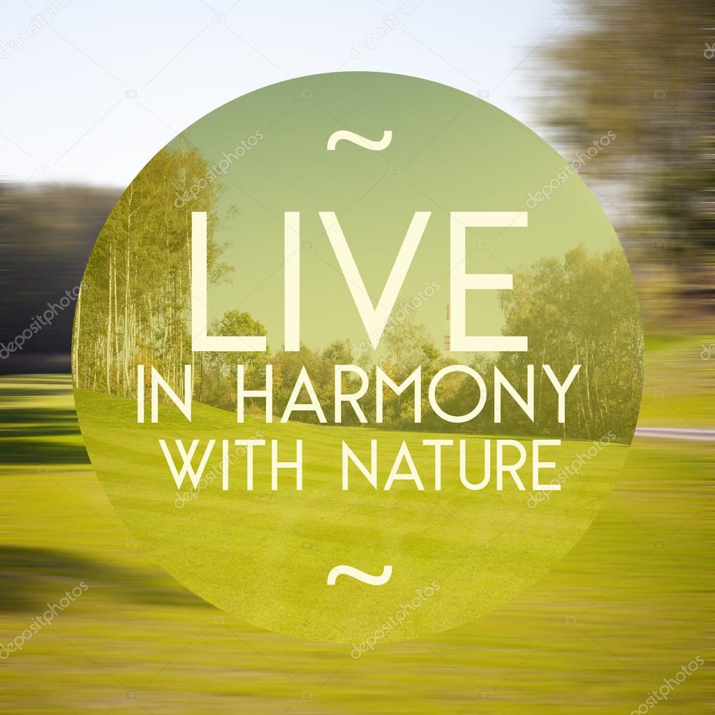 Poster on time to live with harmony | Live in harmony with nature