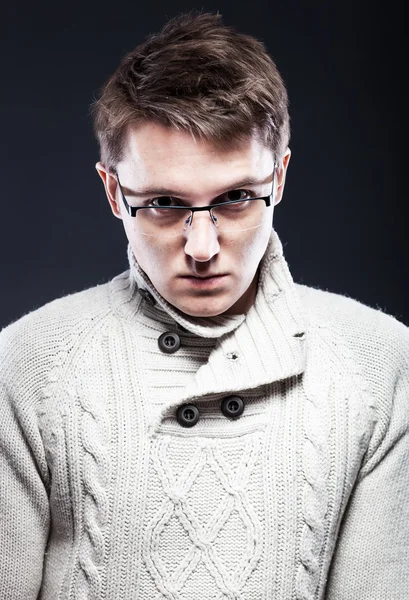 Portrait of handsome young man in glasses — Stock Photo, Image