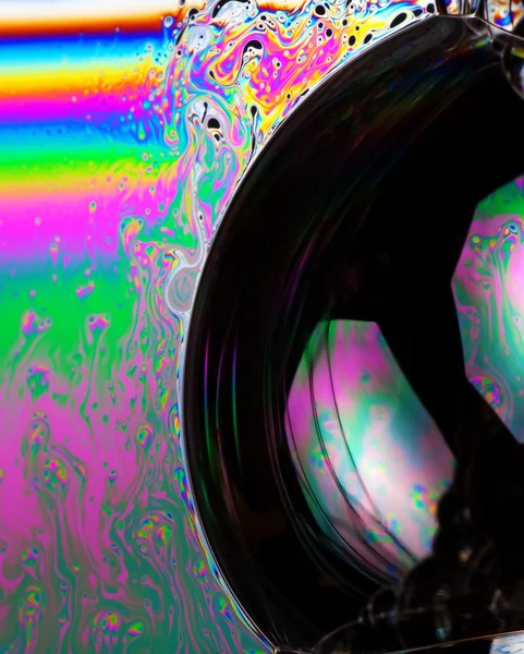 Abstract vibrant colorful background and soap bubbles — Stock Photo, Image