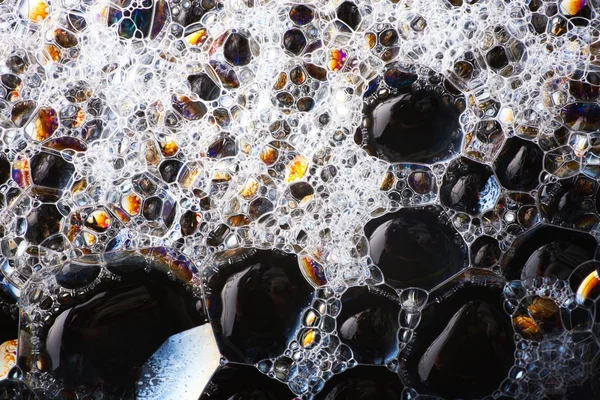 Struktura abstraktní barevné makro mýdlové bubliny — Stock fotografie