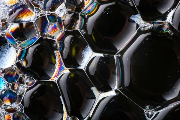 Soap bubbles abstract colorful macro structure — Stock Photo, Image