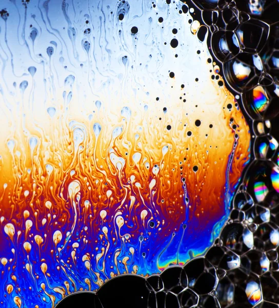 Abstract vibrant colorful background and soap bubbles — Stock Photo, Image