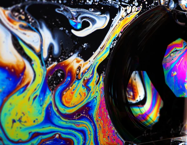 Latar belakang warna-warni abstrak dan gelembung sabun — Stok Foto