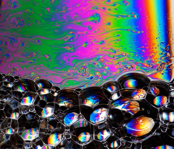 Soap bubbles abstract colorful background vibrant color — Stock Photo, Image