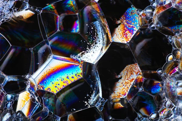 Soap bubbles abstract colorful macro structure — Stock Photo, Image