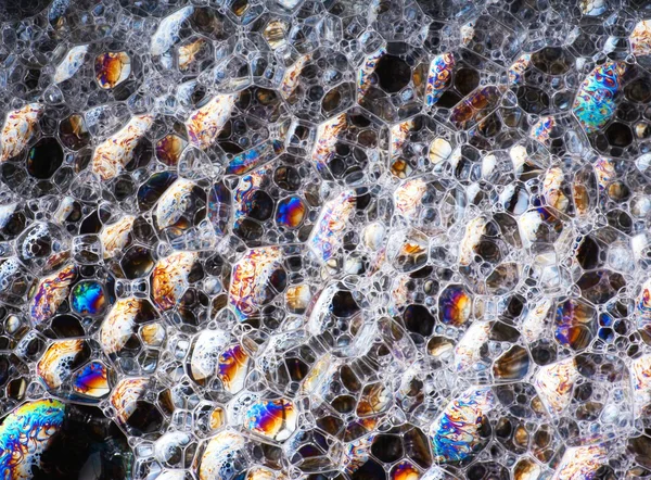 Burbujas de jabón abstracto colorido macro estructura — Foto de Stock