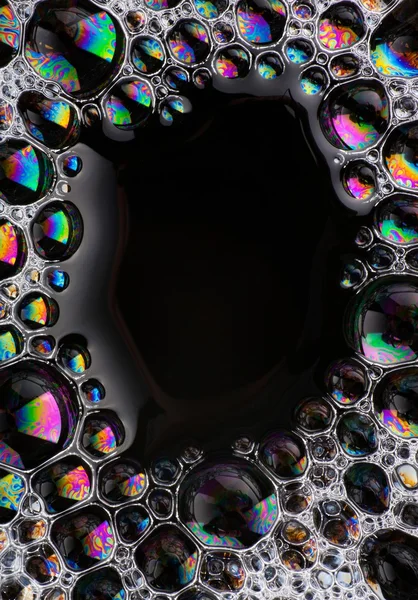 Soap bubbles abstract colorful macro structure — Stock Photo, Image
