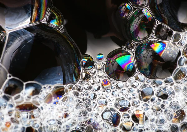 Burbujas de jabón abstracto colorido macro estructura — Foto de Stock