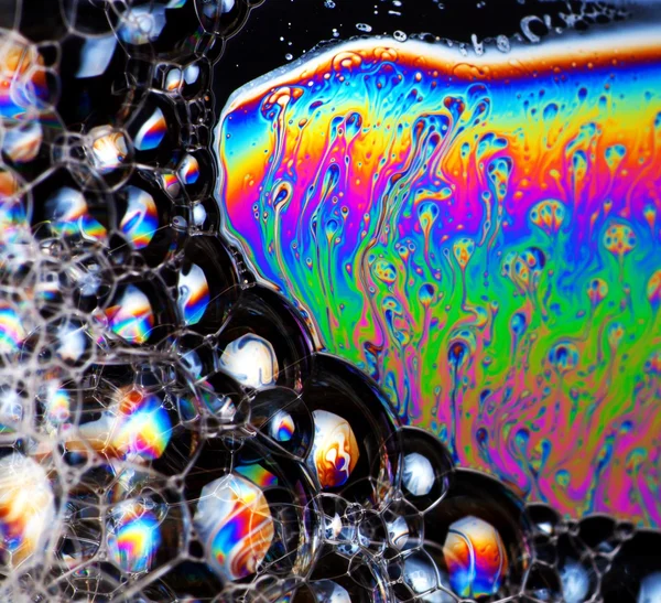 Soap bubbles abstract colorful background vibrant color — Stock Photo, Image