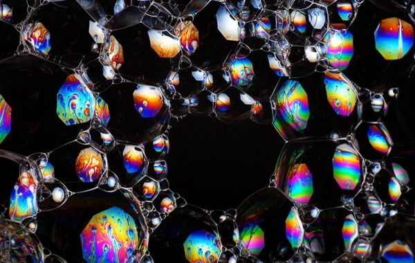 Soap bubbles abstract colorful background vibrant color — Stock Photo, Image