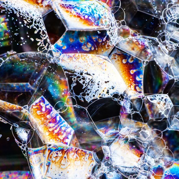 Soap bubbles abstract colorful macro structure — Stock Photo, Image