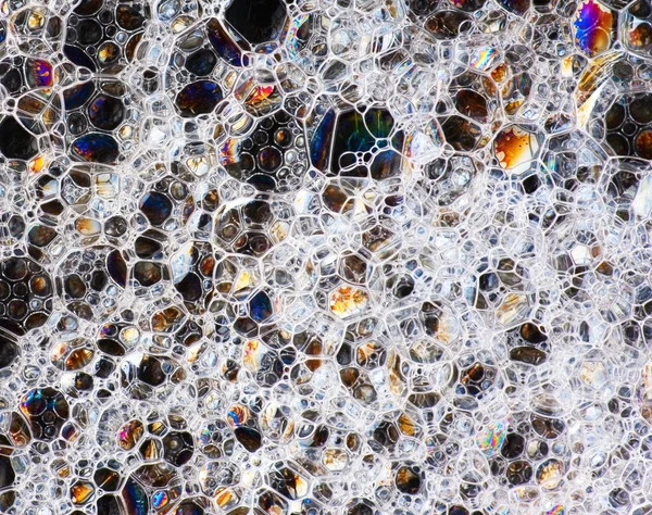 Såpbubblor abstrakt färgglada makro struktur — Stockfoto
