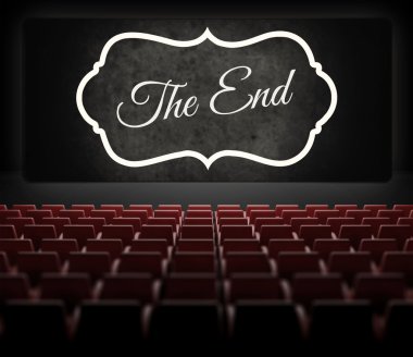 eski retro sinema filminde son perde