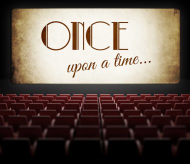 bir zamanlar eski retro sinema film ekranı