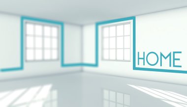 boş odada kendi evi için konsept ev işareti