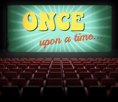bir zamanlar eski retro sinema film ekranı