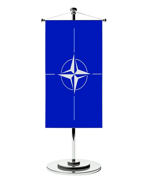 3D-NAVO tabel vlag geïsoleerd wit — Stockfoto
