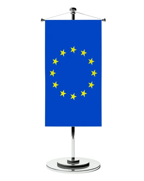 3d european union table flag isolated white — Stock Photo, Image