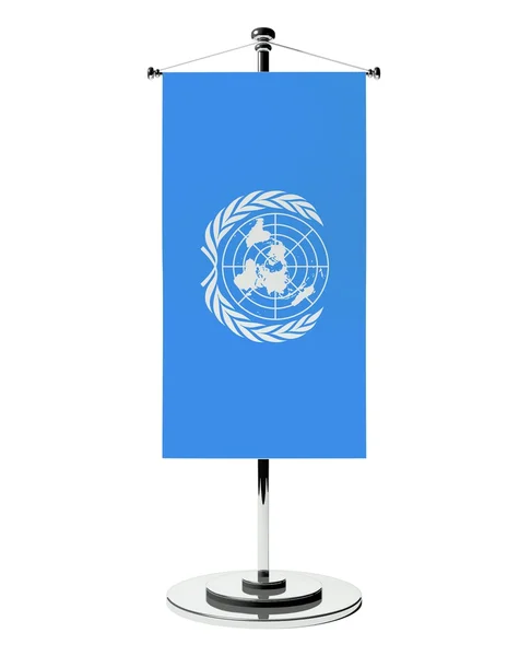 Bandera de mesa 3D ONZ blanco aislado — Foto de Stock