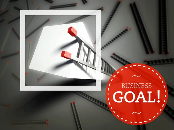 Business goal e top of ladder, concetto di successo — Foto Stock
